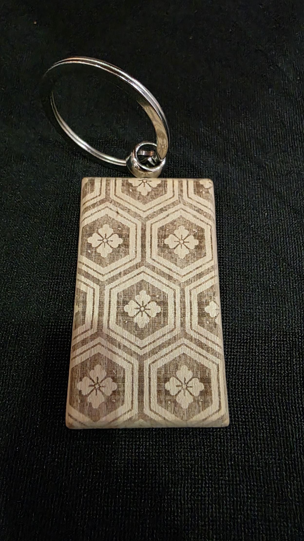 Japanese Laser-engraved Wooden keychains Handmade gift Pack