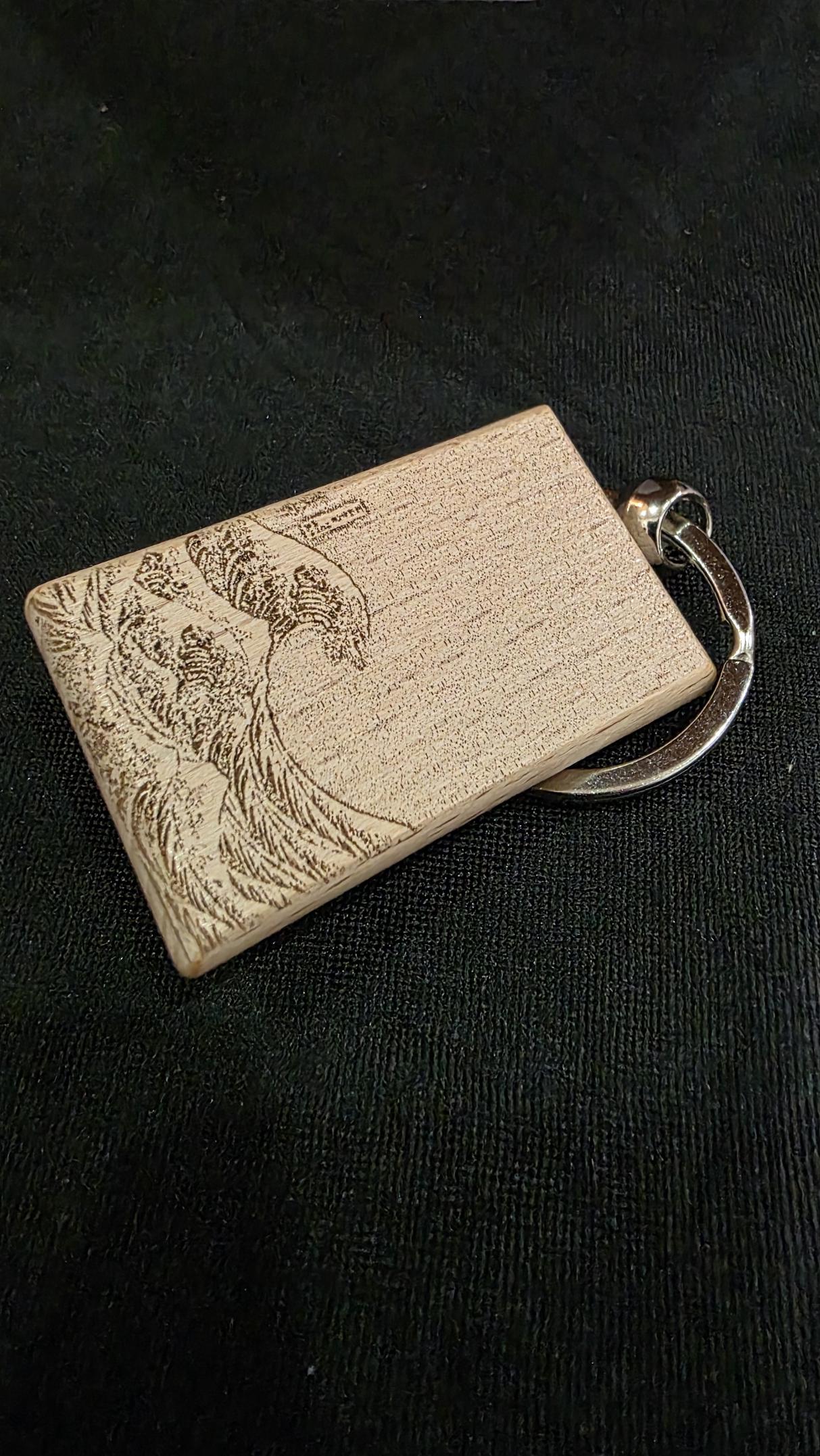 Japanese Laser-engraved Wooden keychains Handmade gift Pack
