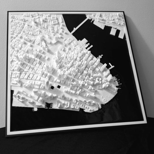 3d Printed New York City Model Map 13" By 13" Model