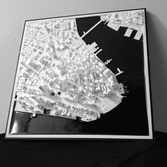 3d Printed New York City Model Map 13" By 13" Model