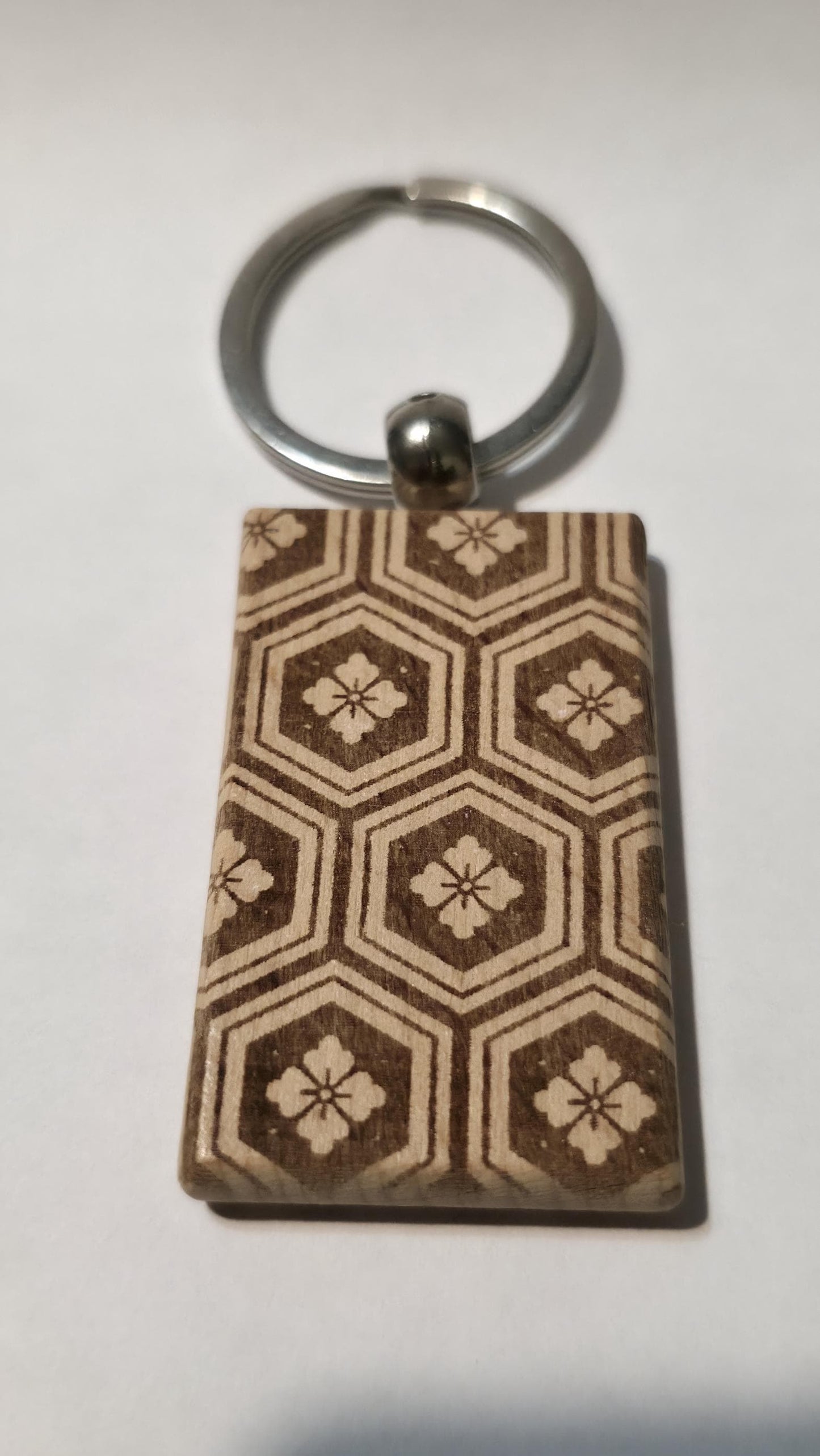 Japanese Laser-engraved Wooden keychains Handmade gift Pack